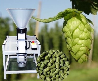 Machine for pellets from hops, cannabis, corn
